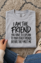 I'm The Friend You Have To Explain Before They Meet Me T-Shirt