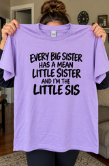Every Big Sister Has A Mean Little Sister I'm The Little Sis T-Shirt