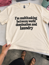I'm Multitasking Between World Domination And Laundry T-Shirt