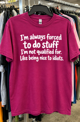 I'm Not Qualified To Be Nice To Idiots T-Shirt