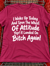 Spun The Wheel Of Attitude Bitch Again T-Shirt
