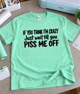 If You Think I'm Crazy Just Wait Till You Piss Me Off T-Shirt