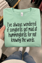 Do Songbirds Get Mad At Hummingbirds For Not Knowing The Words T-Shirt