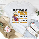 I Don’t Wake Up Gracefully I Reboot with Sarcasm and Emotional Buffering T-Shirt