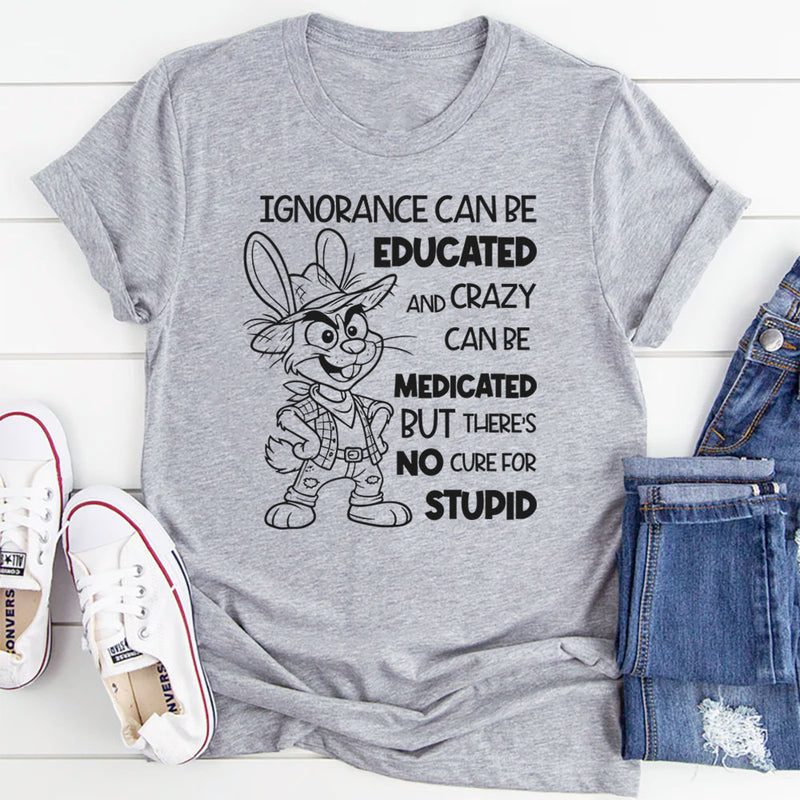 Ignorance Can Be Educated and Crazy Can Be Medicated, But There Is No Cure for Stupid T-Shirt