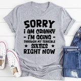 Sorry I Am Cranky I’m Going Through My Terrible Sixties Right Now T-Shirt