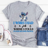 Stitch Customer Service I Wish I Had a Job Where I Could Punch Stupid People T-Shirt
