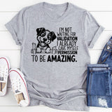 I’m Not Waiting for Validation, I Already Gave Myself Permission to Be Amazing T-Shirt