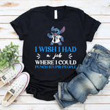 Stitch Customer Service I Wish I Had a Job Where I Could Punch Stupid People T-Shirt