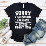Sorry I Am Cranky I’m Going Through My Terrible Sixties Right Now T-Shirt