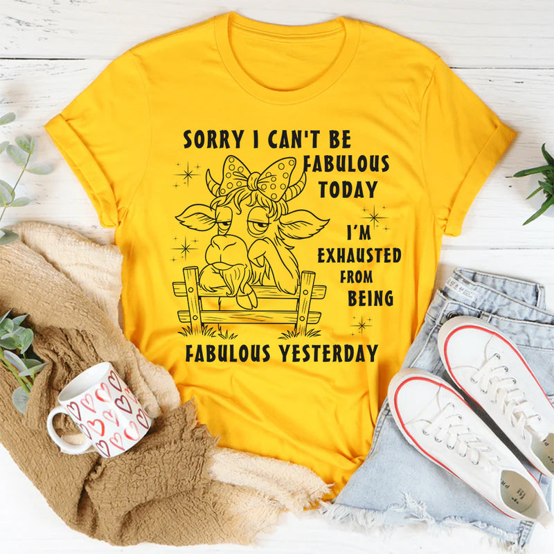 Sorry I Can't Be Fabulous Today T-Shirt