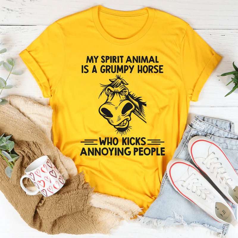 My Spirt Animal Is A Grumpy Horse Who Kicks Annoying People T-Shirt