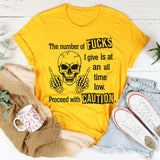 The Number of F*cks I Give Is at an All-Time Low Proceed With Precautions T-Shirt