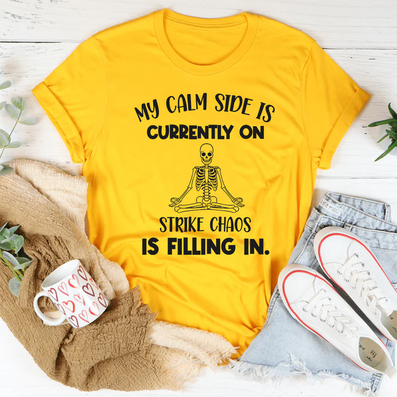 My Calm Side Is Currently On Strike Chaos Is Filling In T-Shirt