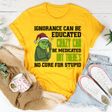 Ignorance Can Be Educated, Crazy Can Be Medicated, But There’s No Cure for Stupid T-Shirt