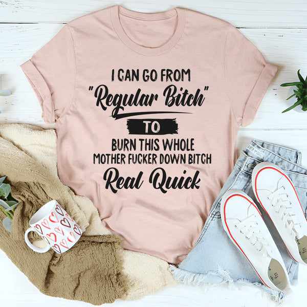 I Can Go From Regular Bit*h To Burn T- Shirt