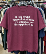 I'll Eat A Bowl Of Water With A Fork Before I Give A Shit About Your Fucking Opinion Of Me T-Shirt