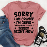 Sorry I Am Cranky I’m Going Through My Terrible Sixties Right Now T-Shirt