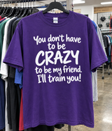 You Don't Have To Be Crazy To Be My Friend I'll Train You T-Shirt