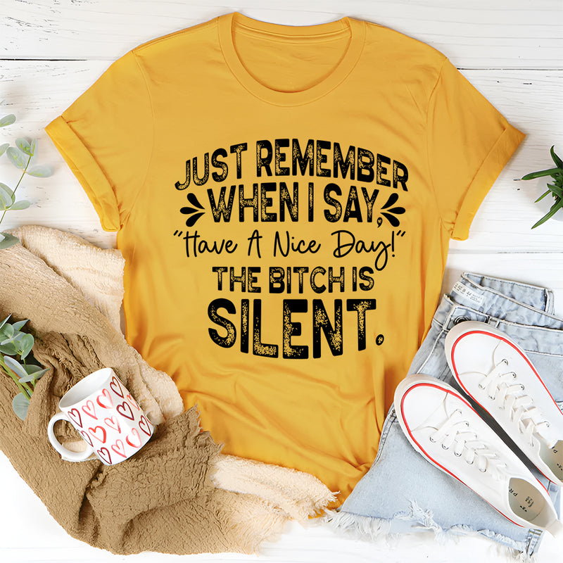 Just Remember When I Say Have A Nice Day T-Shirt