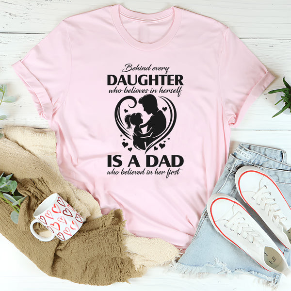 Behind Every Granddaughter Who Believes In Herself T-Shirt
