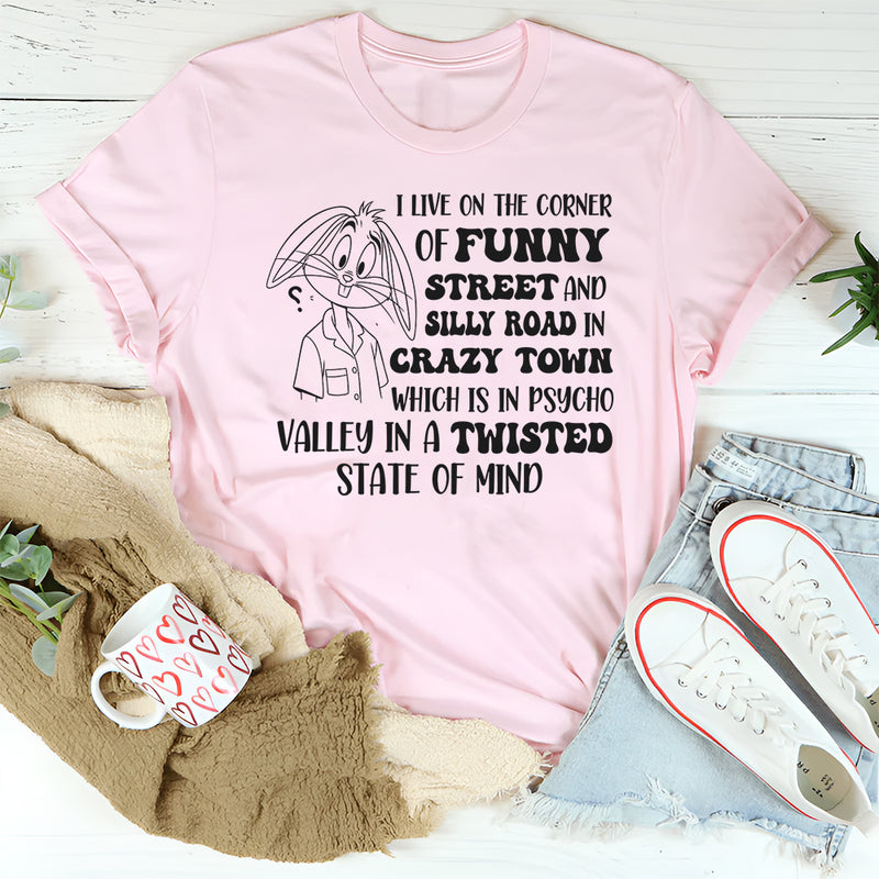 I Live On Funny Street Silly Road T-Shirt