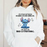 I’m Stuck Between Holding On and Giving Up. I’m Just So Tired of Everything Hoodie